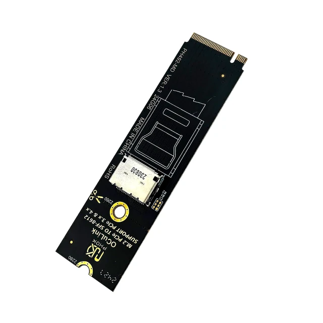 Alt view image 2 of 6 - Oculink SFF-8611/8612 to M.2 NVMe M-Key Interface Adapter Card (360 Degree)