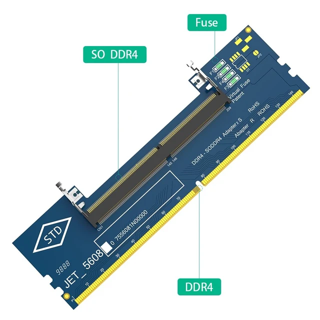 Alt view image 3 of 6 - Laptop DDR4 RAM to Desktop Adapter Card, SO DIMM DDR4 Converter for Destktop Memory Tester