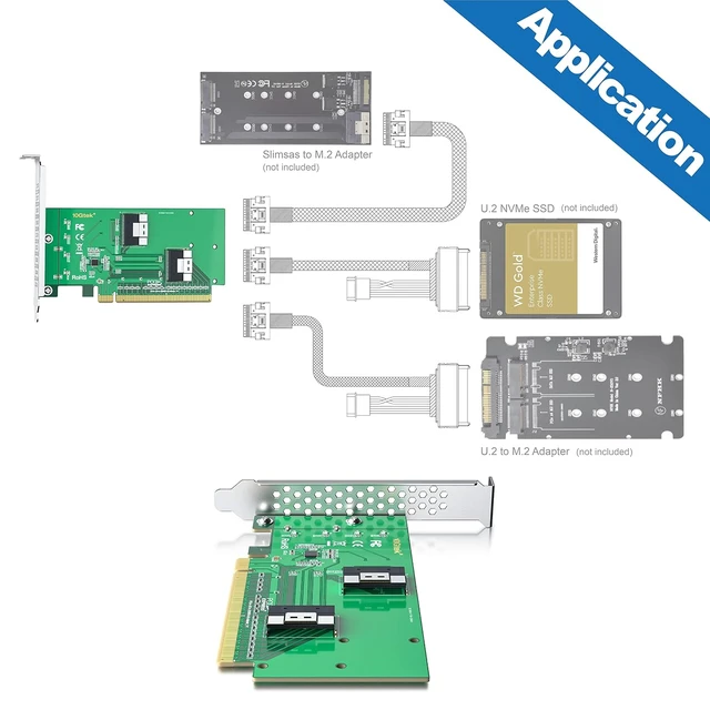Alt view image 2 of 4 - PCIe_8654 Card + 8654_8i_85Ohm_0.5m