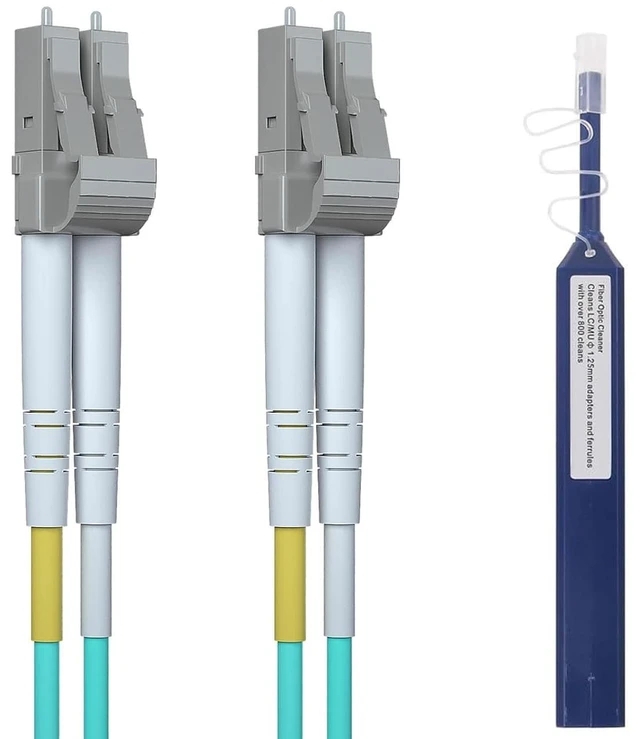 Main image of 1 Pack 2M OM3 LC to LC Fiber Patch Cable and 1 Pack of Fiber Optic connectors Cleaner Pen