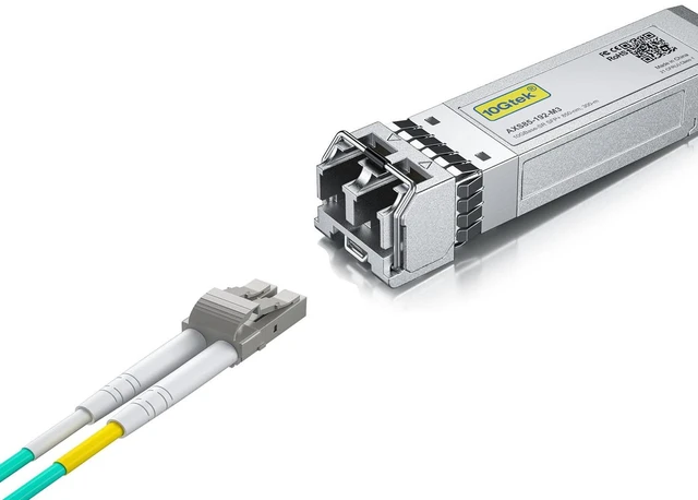 Main image of 1 Pack of 10GBase-SR SFP+ Transceiver, Compatible with Intel E10GSFPSR, and 1 Pack of 0.5M Fiber Patch Cable