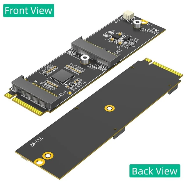 Alt view image 2 of 7 - M.2 Key-M to Dual M.2 Adapter Card, Supports 2230 Key-E A/E Module/Key-M nVME SSD,Compatible with Intel 7260,8260,9260