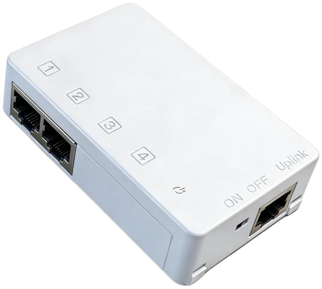 Main image of PoE Extender, 1 in 2 Out PoE Extender Support IEEE 802.3af/at with 10/100Mbps, Plug&Play