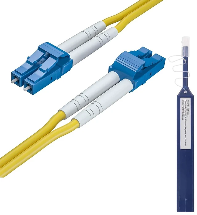Main image of 1 Pack of 1M OS2 LC to LC Fiber Patch Cable and 1 Pack of Fiber Optic connectors Cleaner Pen