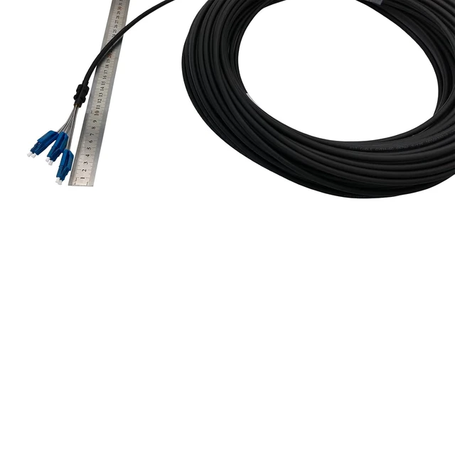 Alt view image 2 of 5 - 50 Meter LC to LC, 6-core, Outdoor Armored Fiber Optic Cable, Single Mode, 9/125m, 4G/5G Base Station, 165ft