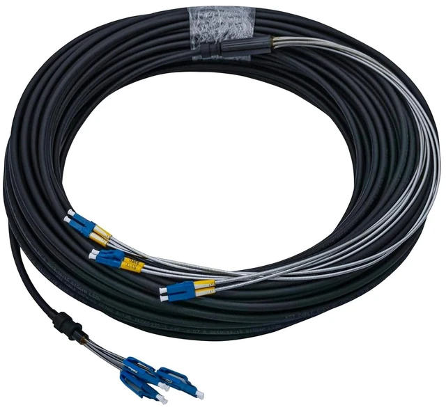 Main image of 50 Meter LC to LC, 6-core, Outdoor Armored Fiber Optic Cable, Single Mode, 9/125m, 4G/5G Base Station, 165ft