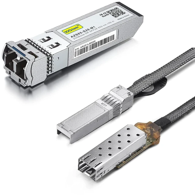 Main image of 1 Pack of 25G SFP28 SFP+ Transceiver, Compatible with Intel E25GSFP28SR and 1 Pack of 25G SFP28 to SFP28 Extender Cage