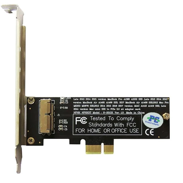 Alt view image 6 of 7 - NGFF M.2 nVME SSD Adapter Card and PCIe 1X Reader Card for Upgrade MacBook Air(2013-2016 Year) and MacBook PRO(Late 2013-2015 Year)