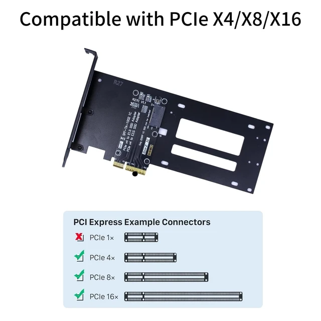Alt view image 4 of 5 - PCIe5.0 X4 to E1.S/E3.S SSD Adapter, for EDSFF Hard Drive, Applicable to Windows Server/Windows/Linux/Freebsd/Centos/Ubuntu System