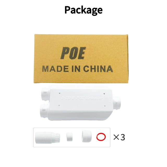 Alt view image 7 of 7 - Outdoor PoE Extender, Waterproof PoE, 1 in 2 Out PoE Extender,Support IEEE 802.3af/at with 10/100Mbps, Plug&Play