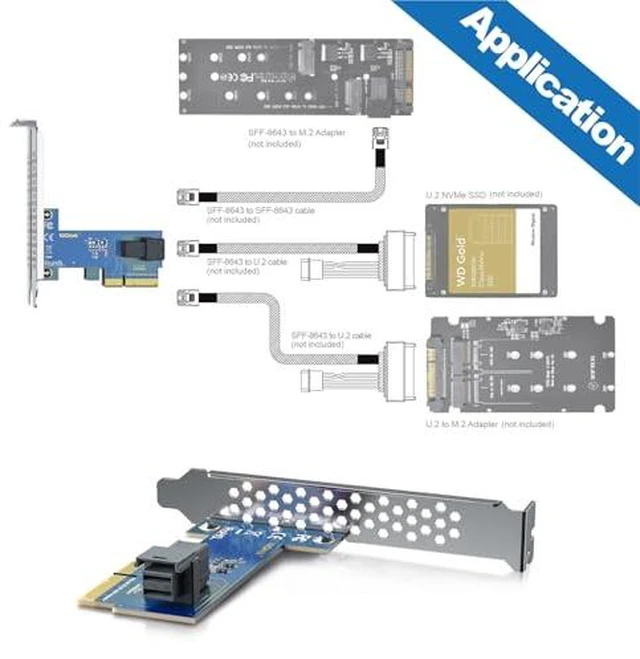 Alt view image 4 of 5 - 8643/U.2 Adapter + 8643/U.2 0.5m Cable