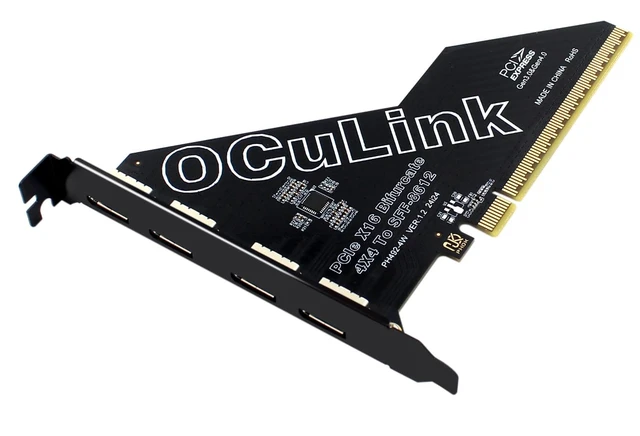 Alt view image 2 of 5 - PCIe 4.0 16x to Quad Oculink 4I,PCIe Bifurcation x16 to x4x4x4x4 Split Oculink SFF-8611/8612 Adapter Card for eGPU Dock Mimi Pc