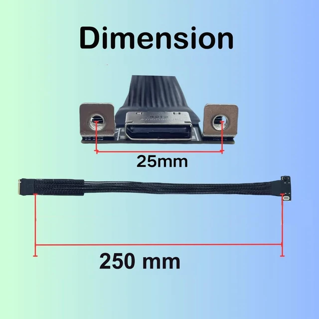 Alt view image 3 of 5 - M.2 M-Key 2230/42/80 to Oculink SFF-8612 SFF-8611 Adapter Card with High Speed Extension Cable 25cms