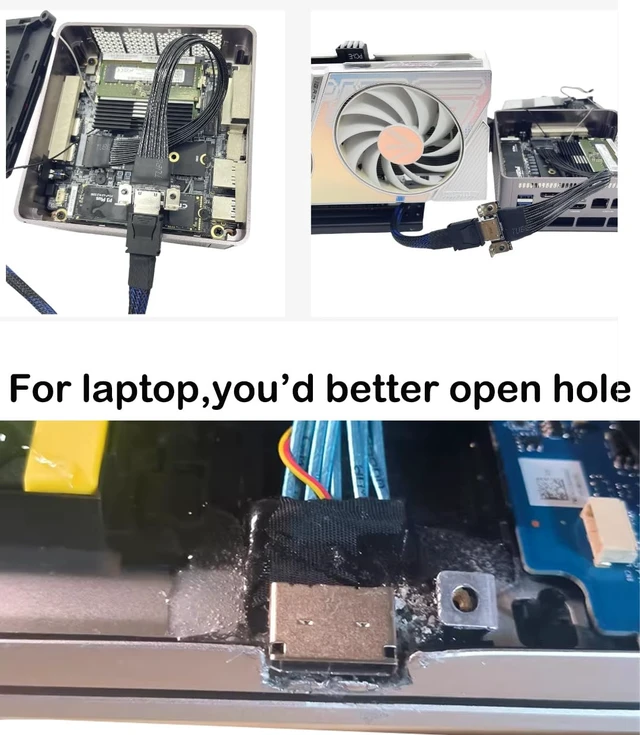 Alt view image 4 of 5 - M.2 M-Key 2230/42/80 to Oculink SFF-8612 SFF-8611 Adapter Card with High Speed Extension Cable 25cms