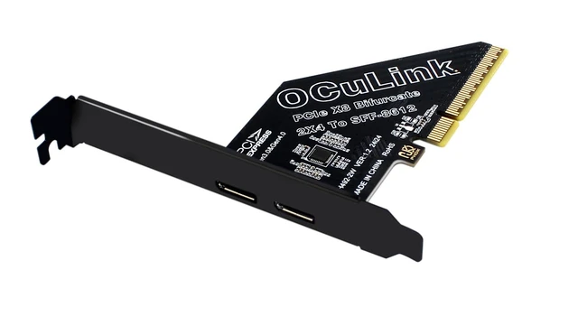 Alt view image 2 of 5 - PCIe 4.0 8X to Dual Oculink 4I,PCIe Bifurcation x8 to x4x4 Split Oculink SFF-8611/8612 Adapter Card for eGPU Dock Mimi Pc