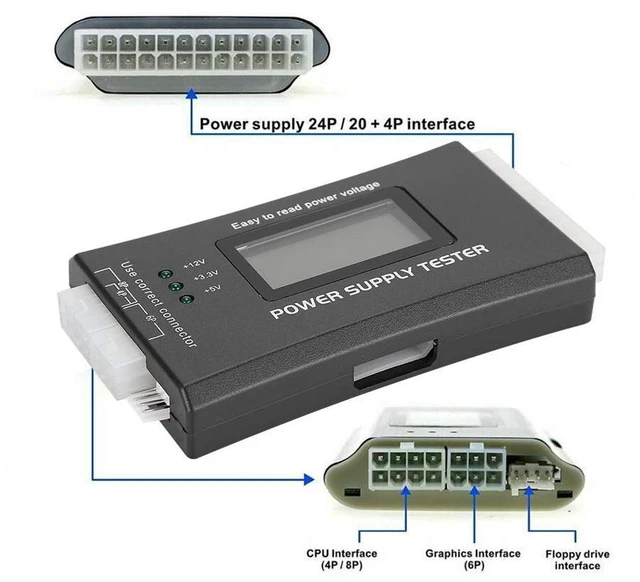 Alt view image 3 of 4 - 20/24Pin ITX PC Power Supply PSU Tester with LCD