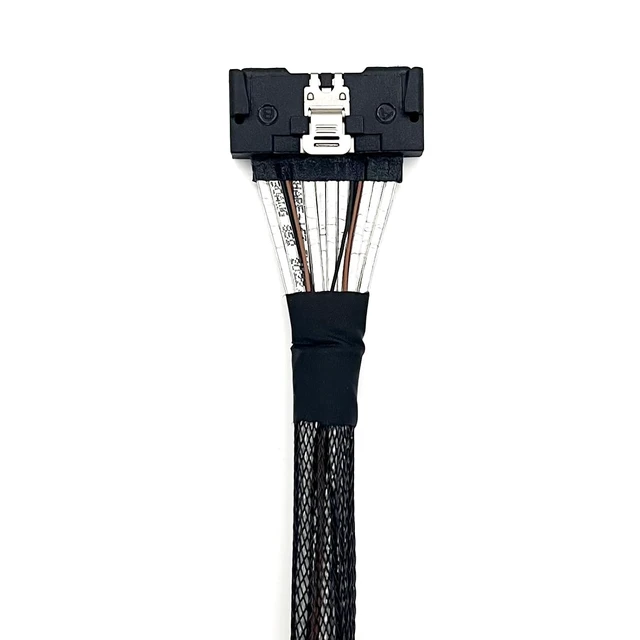 Alt view image 5 of 7 - PCIe Gen5 MCIO to MCIO 8X Cable, SFF-TA-1016 74Pin 85-ohm, Server Storage Cable for NVMe Backplanes, HBAs, All-Flash Arrays, 0.25m(0.82ft), 2-Pack