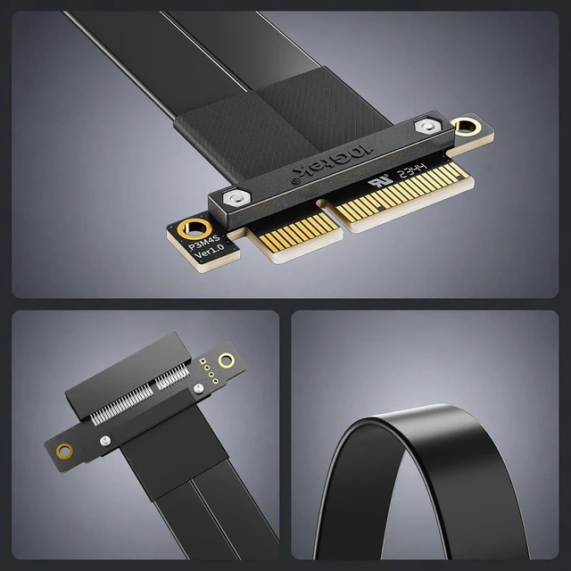 Alt view image 6 of 7 - PCIe 3.0 x4 Extension Cable, Male Straight to Female Straight for GPU/SSD/Server, 20cm/0.66ft