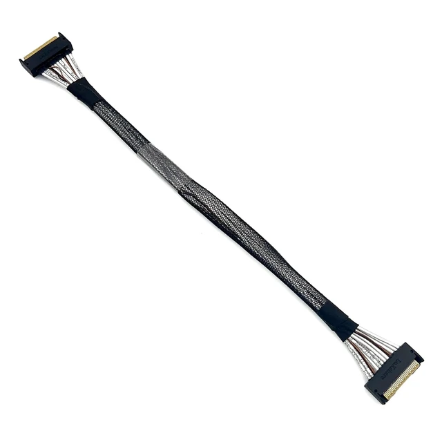 Alt view image 7 of 7 - PCIe Gen5 MCIO to MCIO 8X Cable, SFF-TA-1016 74Pin 85-ohm, Server Storage Cable for NVMe Backplanes, HBAs, All-Flash Arrays, 0.25m(0.82ft), 2-Pack