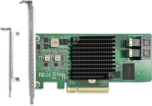 Alt view image 5 of 7 - HBA Card, 8-Port (12Gb/s SAS or 6Gb/s SATA), Compare to LSI 9300-8i (IT Mode), (2X) SFF-8643 Connectors, PCIe3.0 X8