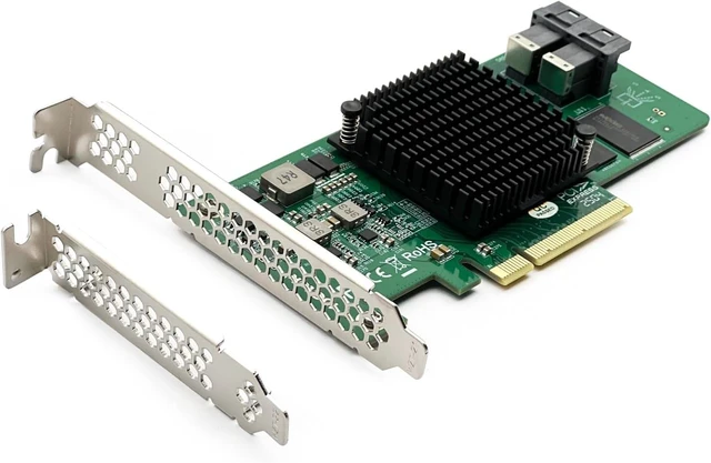 Main image of HBA Card, 8-Port (12Gb/s SAS or 6Gb/s SATA), Compare to LSI 9300-8i (IT Mode), (2X) SFF-8643 Connectors, PCIe3.0 X8