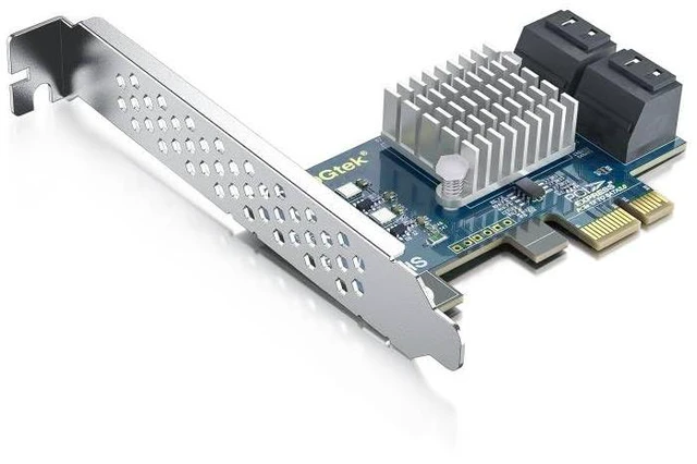 Alt view image 5 of 7 - PCIe SATA Card 4-Port, 6Gbps SATA3.0 Controller PCIe x4 Lane Expansion Card, Support SSD/HDD for Desktop & NAS Storage