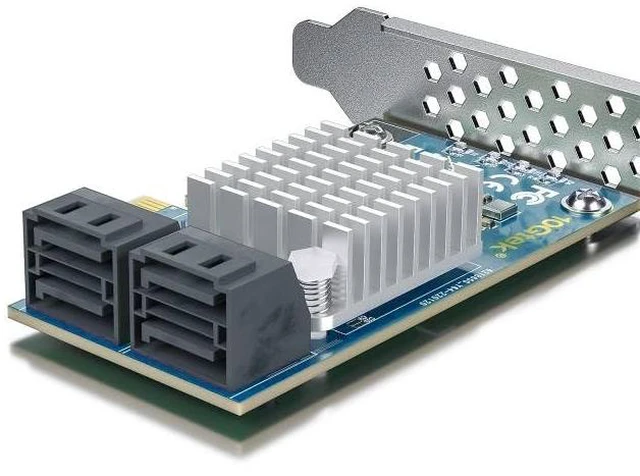 Alt view image 7 of 7 - PCIe SATA Card 4-Port, 6Gbps SATA3.0 Controller PCIe x4 Lane Expansion Card, Support SSD/HDD for Desktop & NAS Storage