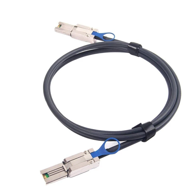 Alt view image 4 of 4 - SFF-8088 to SFF-8088 External Mini SAS HD Cable, 3G/6Gbps SAS2.0 26Pin Hybrid Cable Attached SCSI for Raid, DAS, and Servers, 100-Ohm, 3-m(10ft)