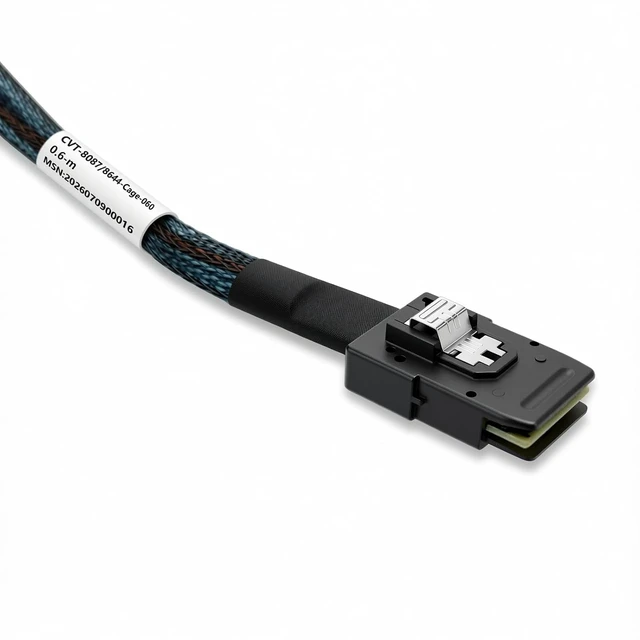 Alt view image 6 of 6 - MiniSAS Extender SFF-8087 to SFF-8644 cage Cable, MiniSAS 3.0 12Gb/s, Internal-to-External Extender, High Profile and Low Profile Bracket, 0.6-m(2ft)