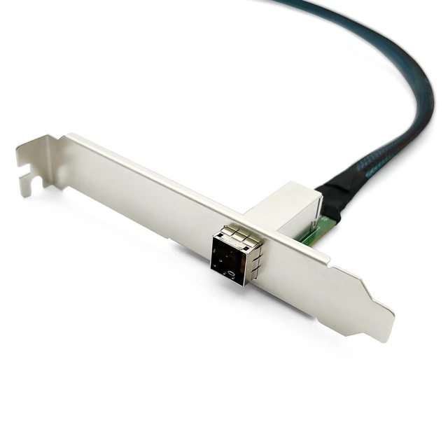 Alt view image 5 of 6 - MiniSAS Extender SFF-8087 to SFF-8644 cage Cable, MiniSAS 3.0 12Gb/s, Internal-to-External Extender, High Profile and Low Profile Bracket, 0.6-m(2ft)