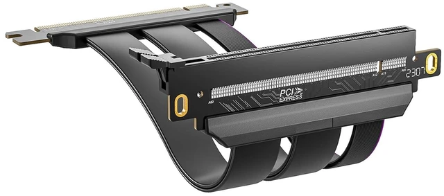 Main image of PCIe 4.0 x16 Riser Cable, Male 180° to Female 180° for Vertical Mount Graphics Cards, Compatible with RTX4090, RTX4080, RX7900XTX, 15cm/0.49ft