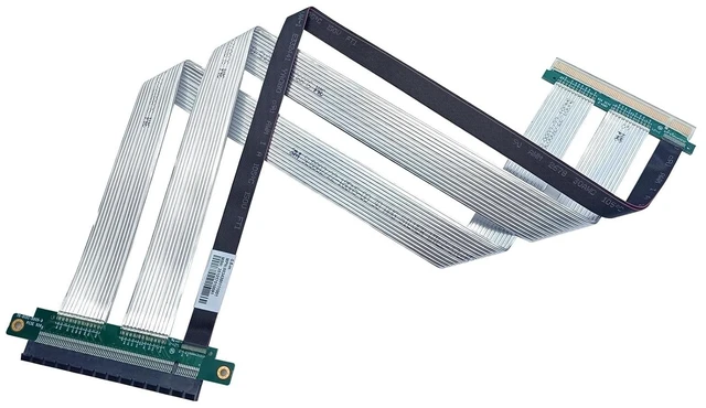 Main image of PCIe 4.0 x16 3M Riser Cable, Male 180° to Female 180° for Vertical Mount Graphics Cards, Compatible with RTX4090, RTX4080, RX7900XTX, 20cm/0.66ft