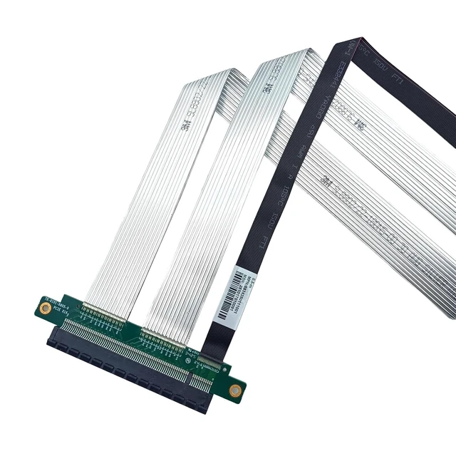 Alt view image 2 of 7 - PCIe 4.0 x16 3M Riser Cable, Male 180° to Female 180° for Vertical Mount Graphics Cards, Compatible with RTX4090, RTX4080, RX7900XTX, 20cm/0.66ft