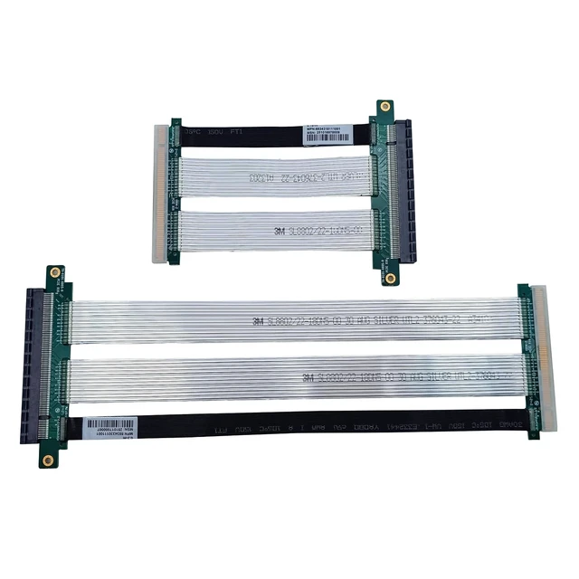Alt view image 3 of 7 - PCIe 4.0 x16 3M Riser Cable, Male 180° to Female 180° for Vertical Mount Graphics Cards, Compatible with RTX4090, RTX4080, RX7900XTX, 20cm/0.66ft