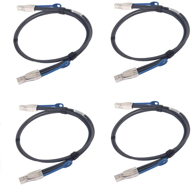 Main image of 12G Mini SAS HD SFF-8644 to SFF-8644 Cable for NVMe Enclosure/Storage Array, SAN & JBOD Compatibility, 100-Ohm, 1-m(3.3ft), 4-Pack