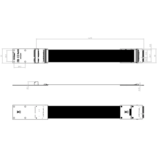Alt view image 5 of 5 - Mini PCIe mSATA Extension Cable, Male to Female, FFC Flexible Extender for Wireless Card, mSATA SSD, Debug & Test Tool, 0.2m/0.66ft