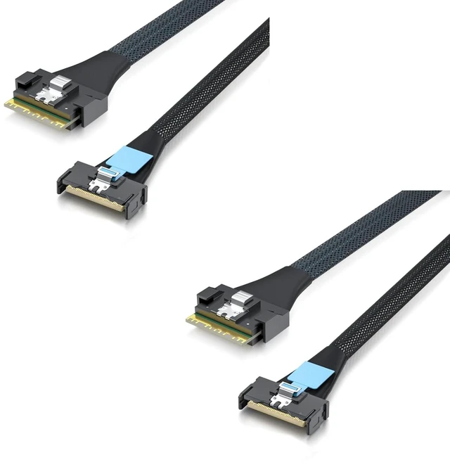 Main image of SlimSAS to MCIO PCIe 4.0 Cable, SFF-8654 8i to SFF-TA-1016 8i, 85-ohm Impedance, Server/Storage Expansion for Mini Cool Edge IO, 0.75~0.8m(2.46~2.62ft), 2-Pack