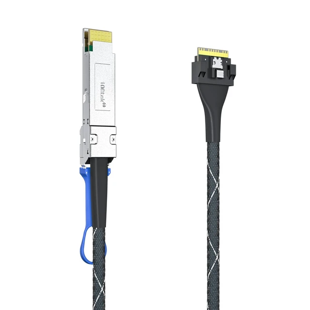 Alt view image 2 of 2 - 200Gbps QSFP-DD to SlimSAS 8i Cable, SFF-8654 SAS4.0, 24Gbps/Channel PCIe 4.0 High-Speed Internal Cable for Server/Storage, 0.5m/1.6ft