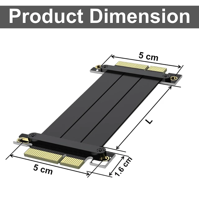 Alt view image 6 of 6 - PCIe 3.0 Jumper Cable, X4 to X4, M to M, Straight to Straight, Cable Length 20cm, P322MM1120