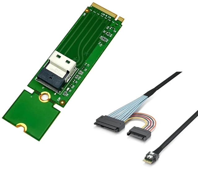 Main image of M.2 M-Key to SlimSAS (SFF-8654) 4i Adapter and Cable