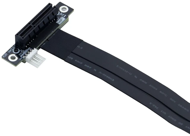 Alt view image 6 of 7 - M.2 NVMe (M Key) to PCIe 3.0 x4 Extension Cable with a 4Pin to SATA Power Cable, M.2 180 Degree to PCIe 90 Degree Right Angled Riser Adapter, Desktop GPU & SSD Mounting Solution, 20cm/0.66ft