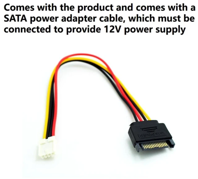 Alt view image 3 of 7 - M.2 NVMe (M Key) to PCIe 3.0 x4 Extension Cable with a 4Pin to SATA Power Cable, 180 Degree Riser Adapter, Straight Connectors, Desktop GPU & SSD Mounting Solution, 15cm/0.5ft