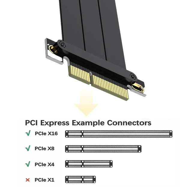Alt view image 5 of 6 - PCIe 3.0 Jumper Cable, X4 to X4, M to M, Straight to Straight, Cable Length 20cm, P322MM1120