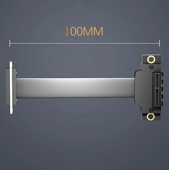 Alt view image 2 of 4 - High Speed PCI-e Express 1X Angled Extension Riser Cable 10CM