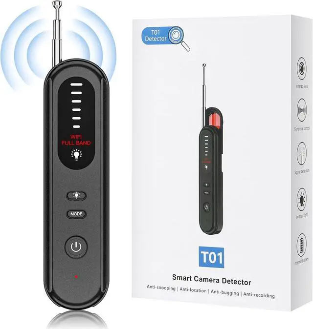 Main image of Hidden Camera Detector - 2025 Camera Detector, Hidden Device GPS Detector, Bug Detector, Camera Detector for Hotels, Travel, Office, 5 Levels Sensitivity (Black)