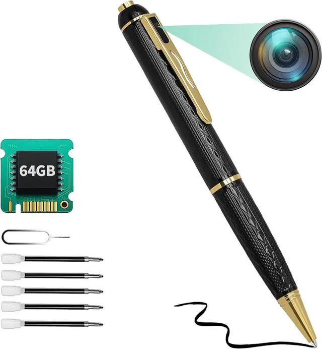 Main image of 1080P Small Nanny Camera, 64GB Security Body Camera Pen for Indoor Outdoor d