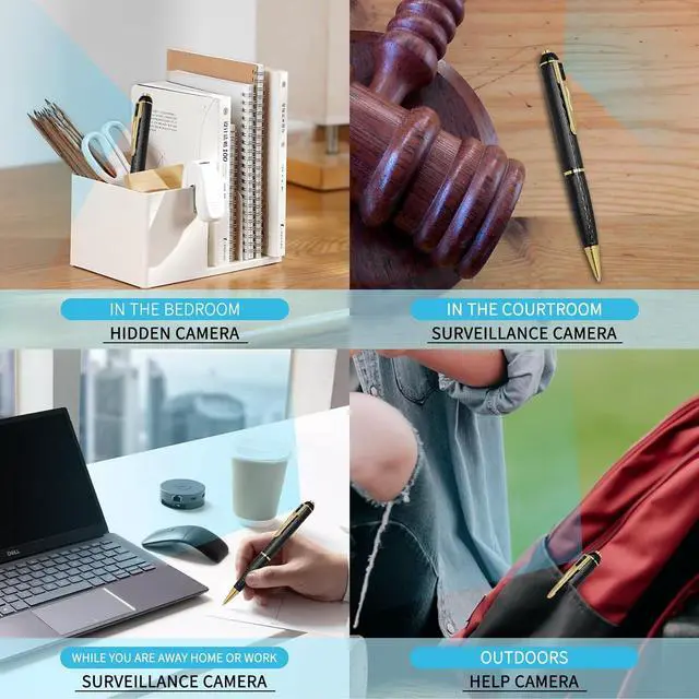Alt view image 4 of 5 - 1080P Small Nanny Camera, 64GB Security Body Camera Pen for Indoor Outdoor d