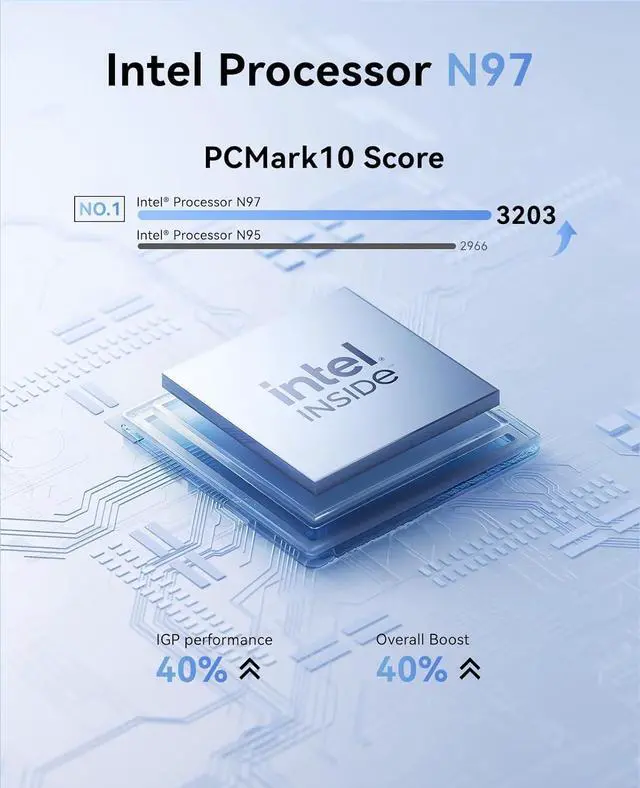 Alt view image 3 of 6 - KAMRUI Essenx E1 Mini PC Computer with N97 Processor, 16GB DDR4 RAM 256GB M.2 SSD, Mini Desktop Computer Support Dual 4K, WiFi, Bluetooth, Ethernet, HTPC for Business, Education, Home