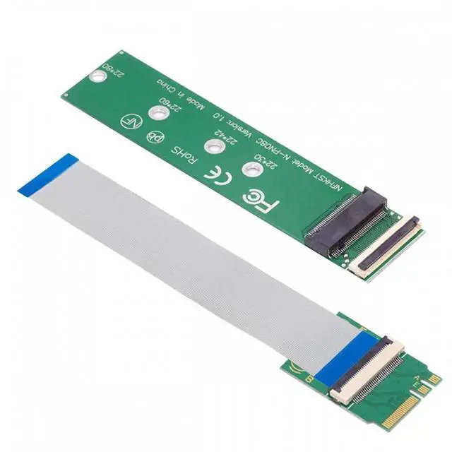 Alt view image 2 of 6 - DIXSG 2230 NGFF A+E-Key Male to NVME M-key Female Extension Cable for Laptop Mainboard SSD 2280