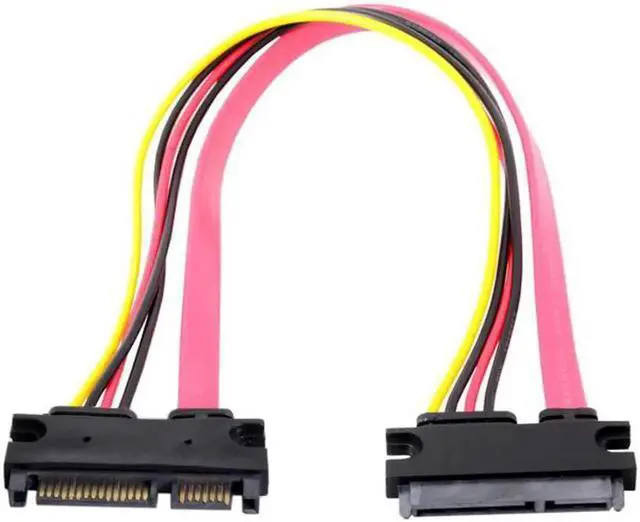 Main image of JVFYI SA-065-BK SATA III 3.0 7+15 22 Pin SATA Male to Female Data Power Extension Cable 30cm Red Color
